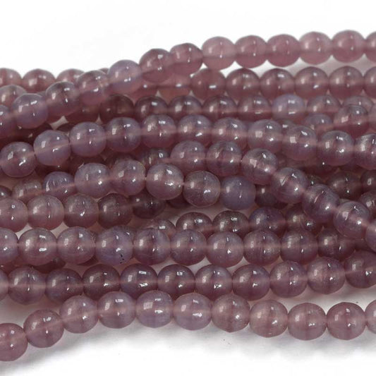 Vintage Glass - 5mm - Round Druk - Opaline Lavender (50)