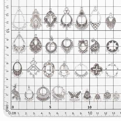 Earring - Chandelier Collection - Antiqued Silver (Box 30prs)