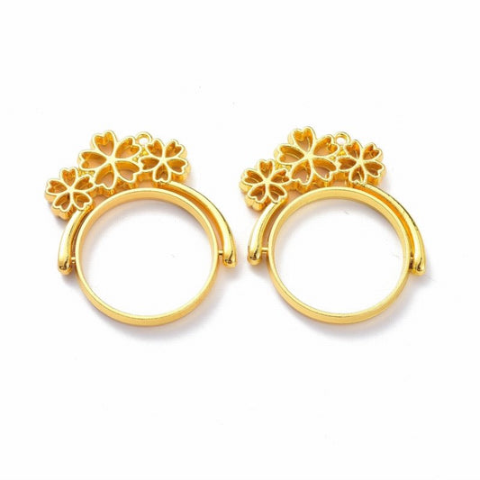 Open Bezel / Frame - ID 21.5mm - Flower Circle Pivot Rotating - Goldplated (4)