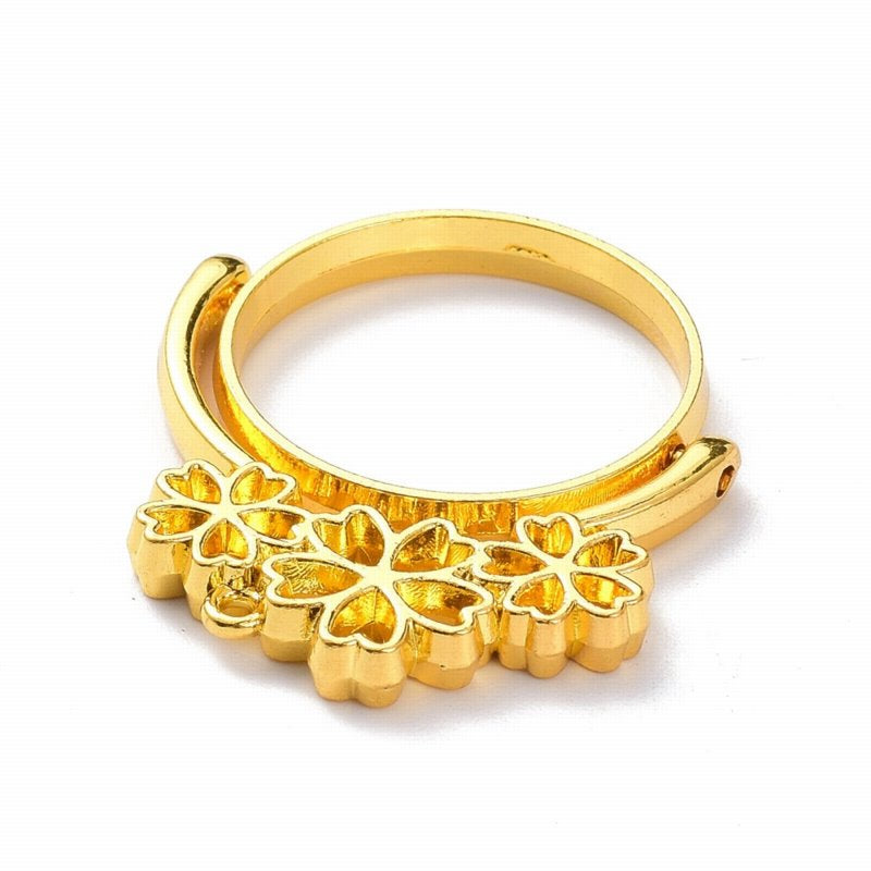 Open Bezel / Frame - ID 21.5mm - Flower Circle Pivot Rotating - Goldplated (4)