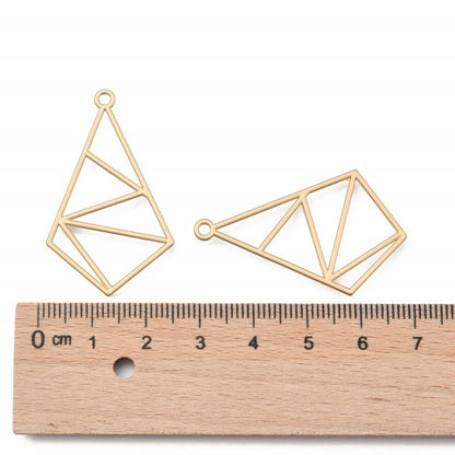 Finding - Earring / Pendant Angles Frame Open Bezel - Matte Gold (4)