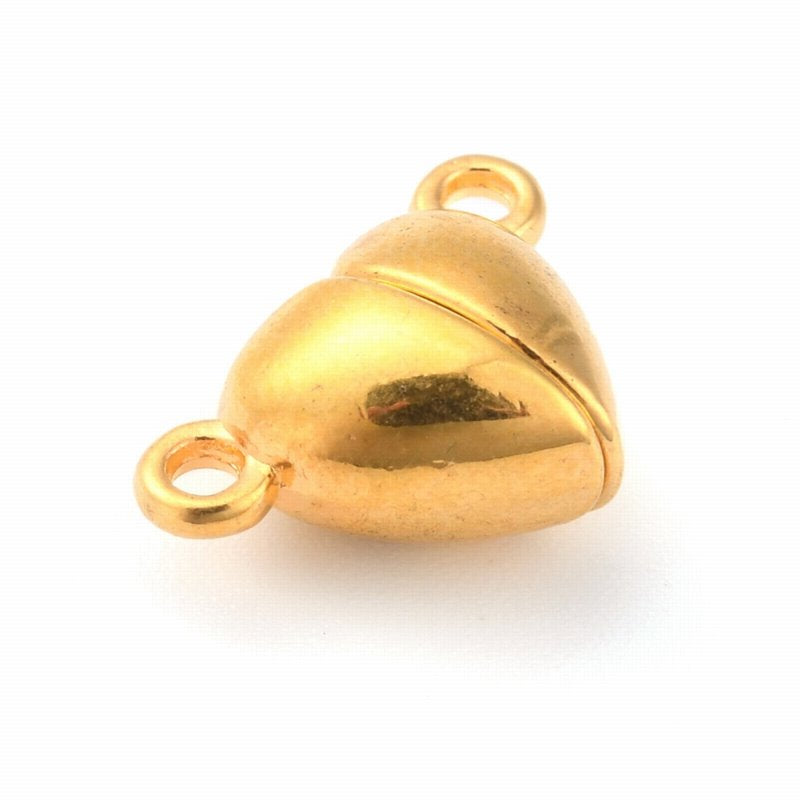 Clasp - Magnetic - 15mm - Heart - Gold (4sets)