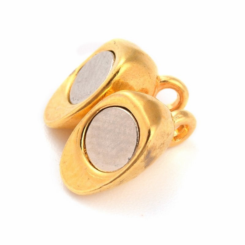 Clasp - Magnetic - 15mm - Heart - Gold (4sets)