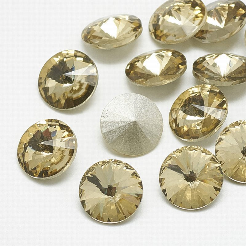 Faceted Fancy Crystal Rhinestone - 18mm - Rivoli - Champagne (5)