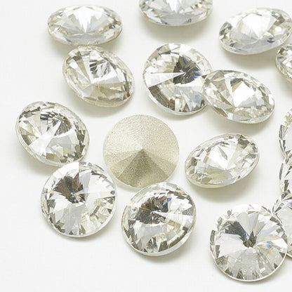 Faceted Fancy Crystal Rhinestone - 18mm - Rivoli - Crystal (5)