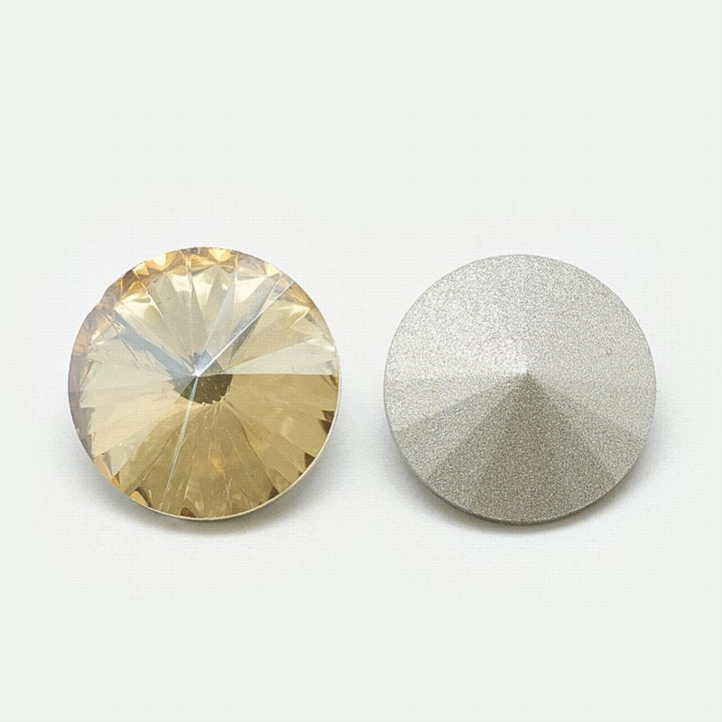 Faceted Fancy Crystal Rhinestone - 18mm - Rivoli - Light Colorado Topaz (5)