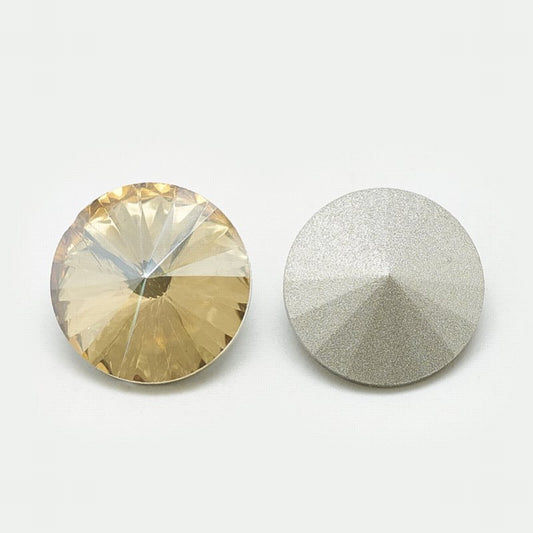 Faceted Fancy Crystal Rhinestone - 18mm - Rivoli - Light Colorado Topaz (5)