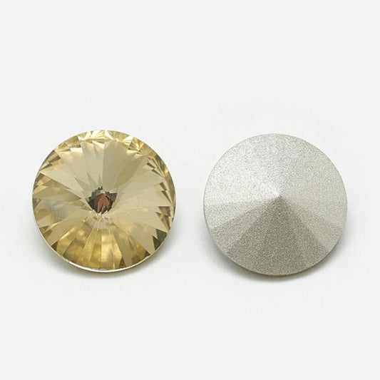 Faceted Fancy Crystal Rhinestone - 16mm - Rivoli - Champagne (5)