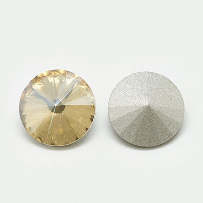 Faceted Fancy Crystal Rhinestone - 10mm - Rivoli - Light Colorado Topaz (5)