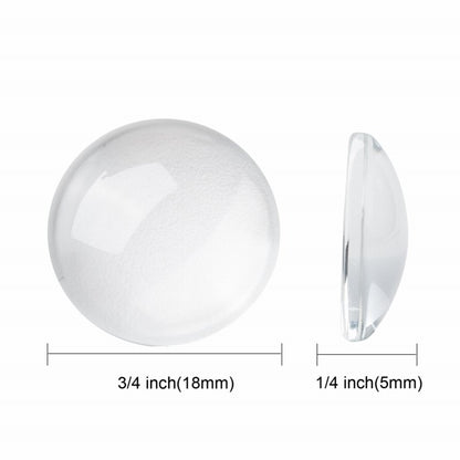 Glass Cabochon - 18mm - Round - Clear (10pcs)