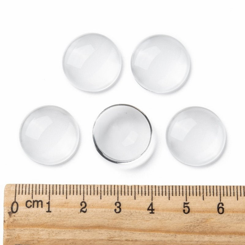 Glass Cabochon - 18mm - Round - Clear (10pcs)