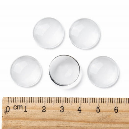 Glass Cabochon - 18mm - Round - Clear (10pcs)