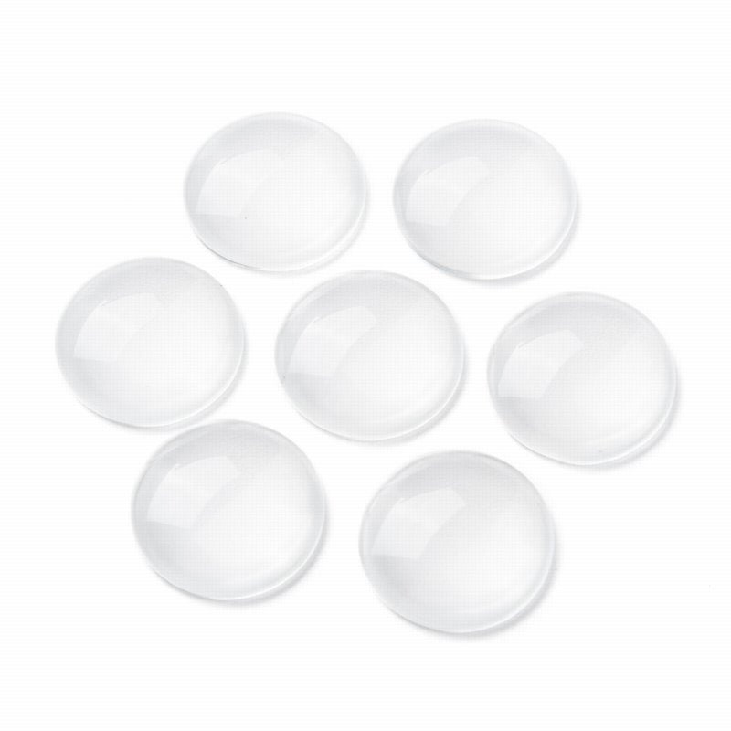 Glass Cabochon - 20mm - Round - Clear (10pcs)