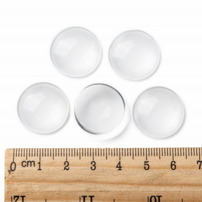 Glass Cabochon - 20mm - Round - Clear (10pcs)