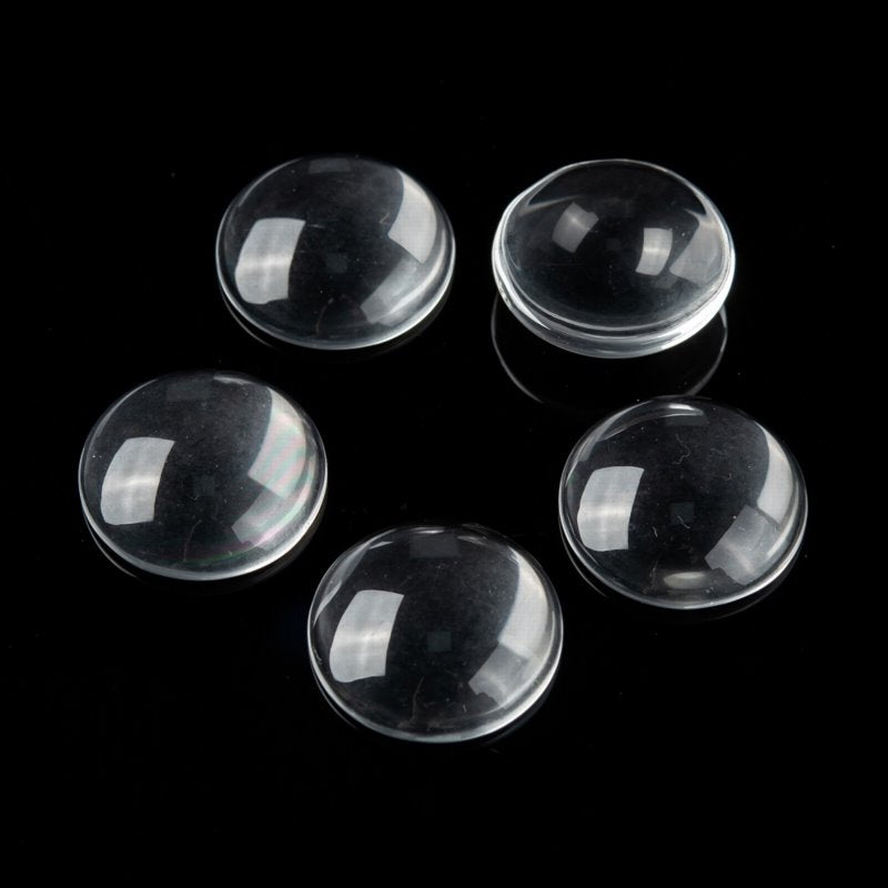 Glass Cabochon - 20mm - Round - Clear (10pcs)