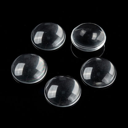 Glass Cabochon - 20mm - Round - Clear (10pcs)