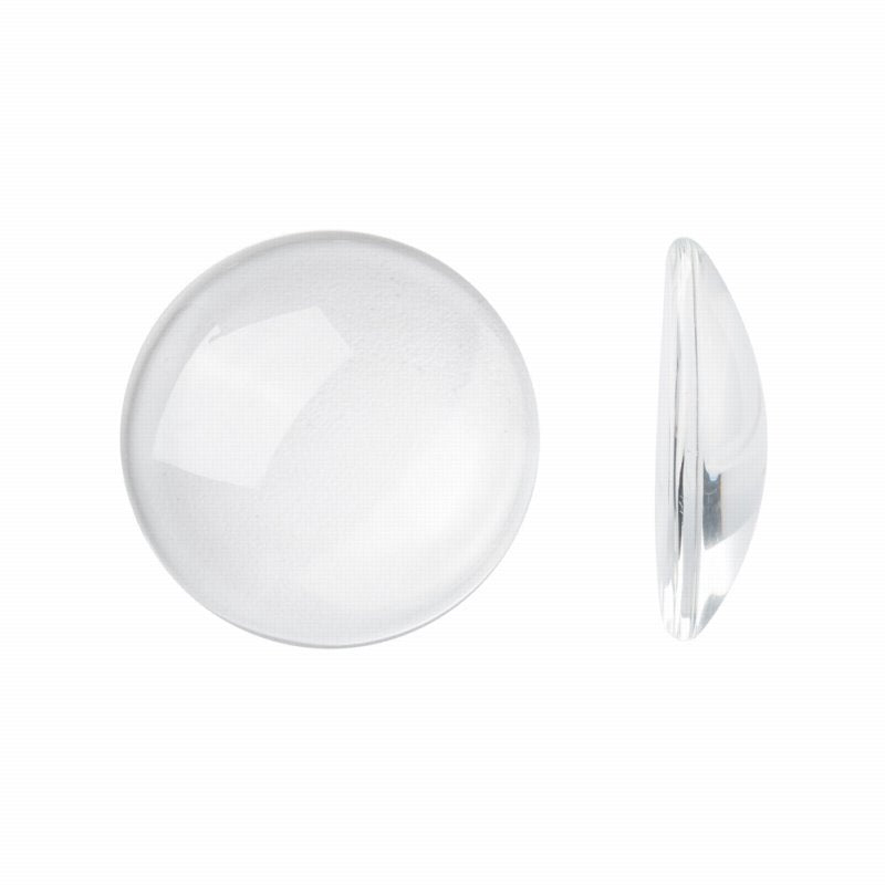 Glass Cabochon - 25mm - Round - Clear (10pcs)