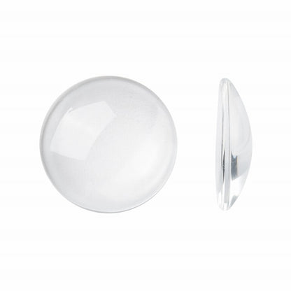 Glass Cabochon - 25mm - Round - Clear (10pcs)