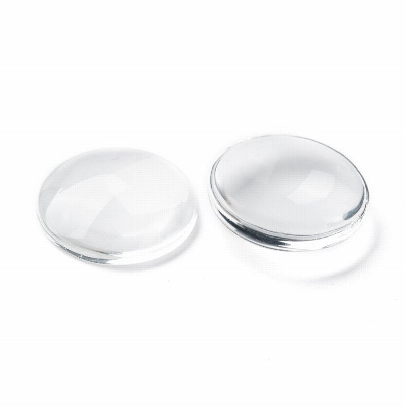 Glass Cabochon - 25mm - Round - Clear (10pcs)