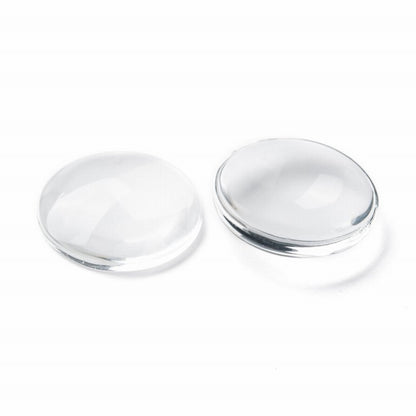 Glass Cabochon - 25mm - Round - Clear (10pcs)