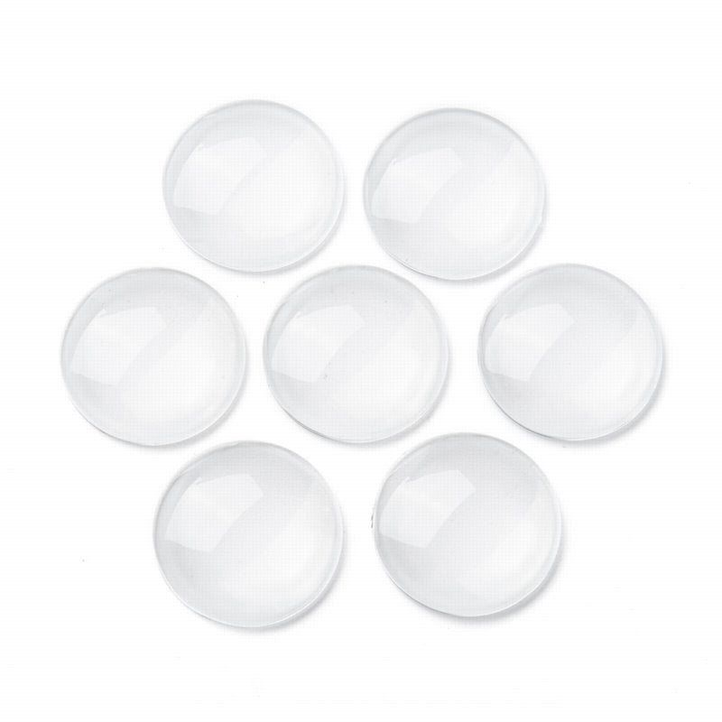 Glass Cabochon - 25mm - Round - Clear (10pcs)