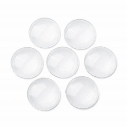 Glass Cabochon - 25mm - Round - Clear (10pcs)