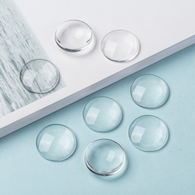 Glass Cabochon - 25mm - Round - Clear (10pcs)