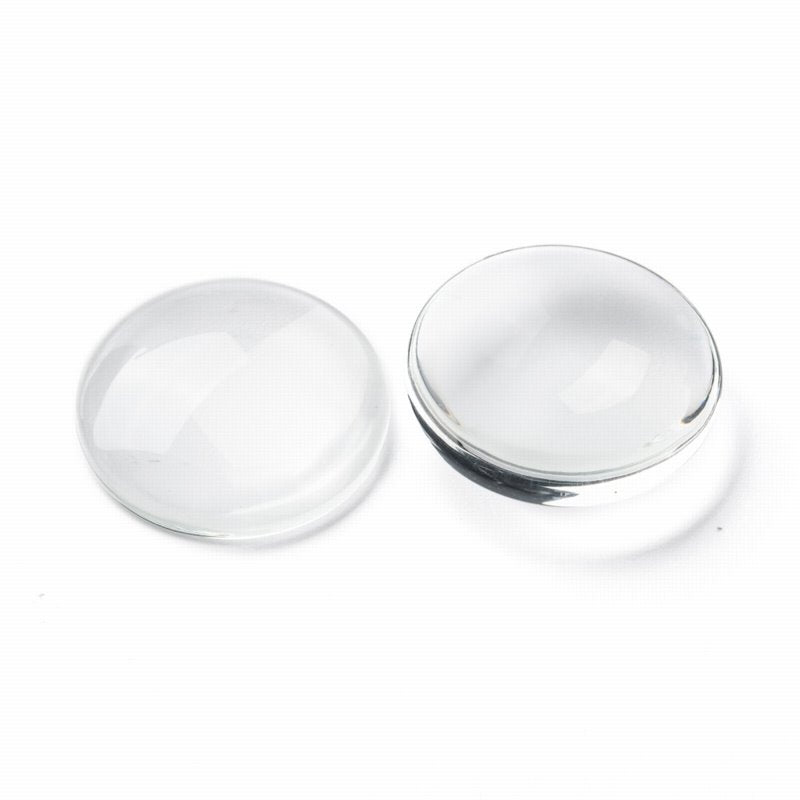 Glass Cabochon - 30mm - Round - Clear (10pcs)