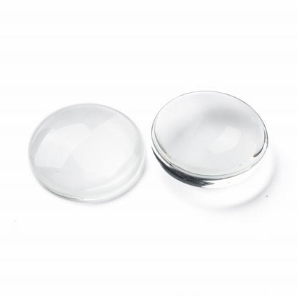 Glass Cabochon - 30mm - Round - Clear (10pcs)