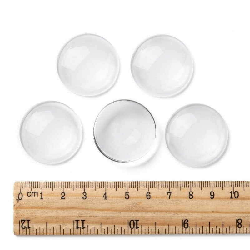 Glass Cabochon - 30mm - Round - Clear (10pcs)