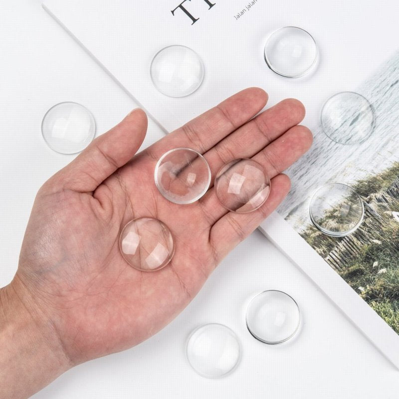 Glass Cabochon - 30mm - Round - Clear (10pcs)