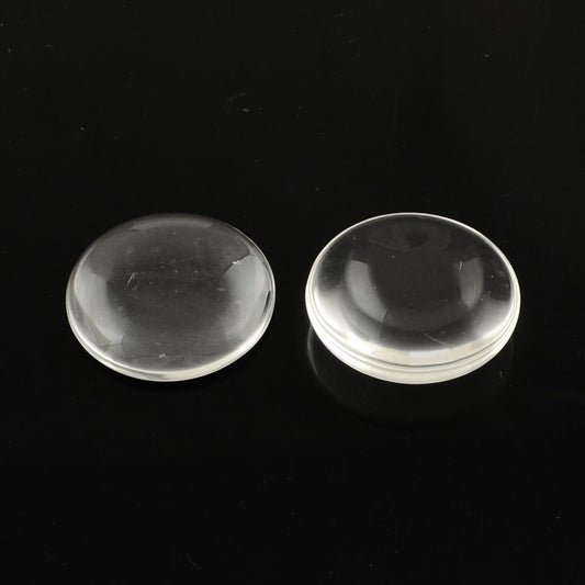 Glass Cabochon - 40mm - Round - Clear (5pcs)