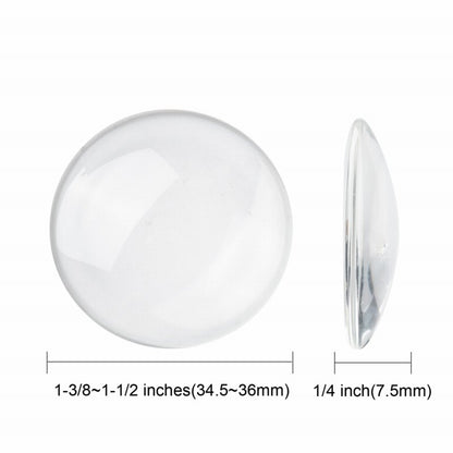Glass Cabochon - 35mm - Round - Clear (5pcs)