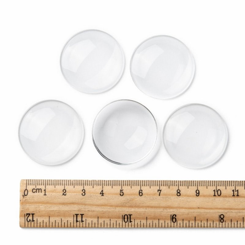 Glass Cabochon - 35mm - Round - Clear (5pcs)