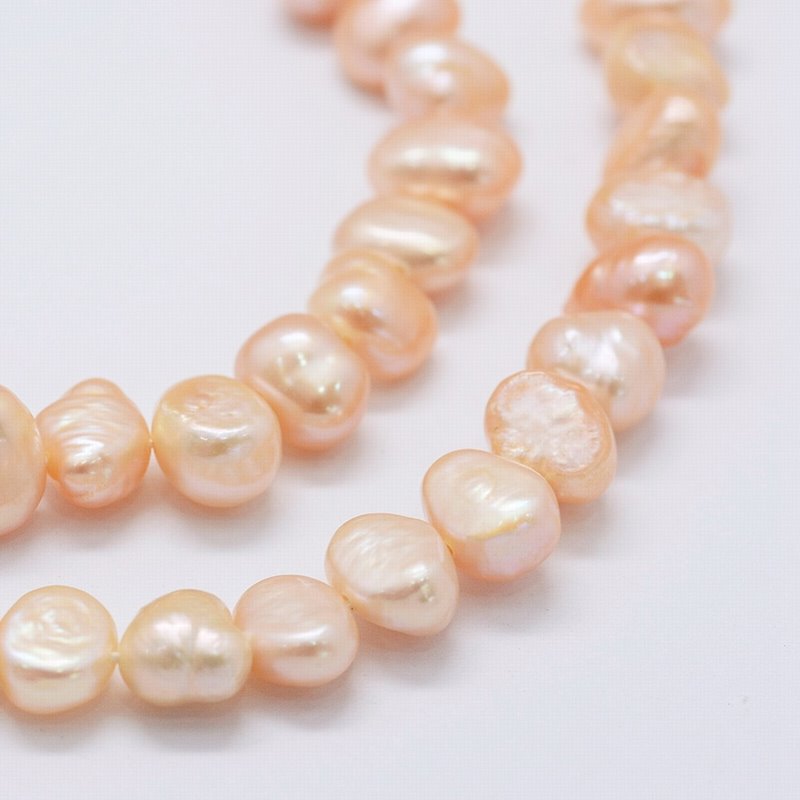 Freshwater Pearls - 8mm - Irregular - Peach (strand)