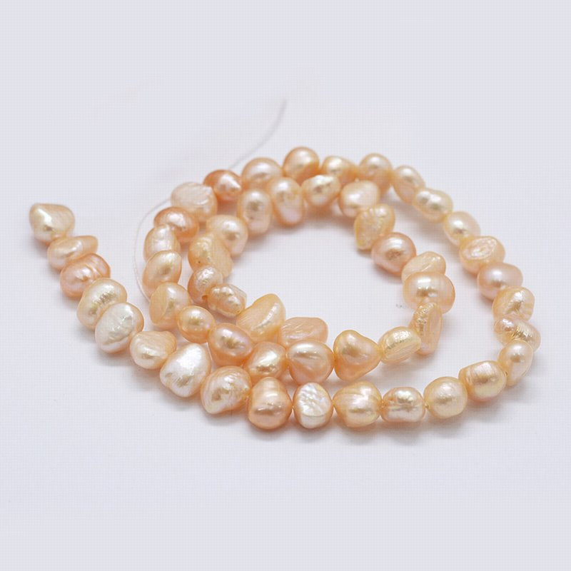 Freshwater Pearls - 8mm - Irregular - Peach (strand)