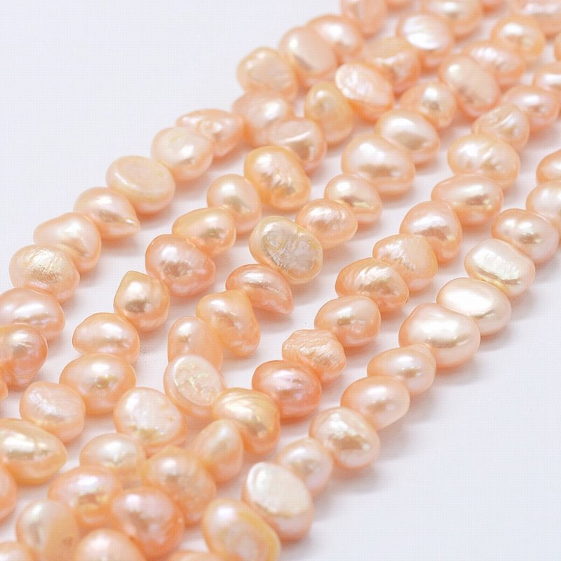Freshwater Pearls - 8mm - Irregular - Peach (strand)