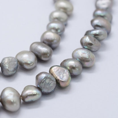 Freshwater Pearls - 8mm - Irregular - Silver Grey (strand)