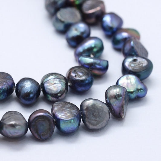 Freshwater Pearls - 8mm - Irregular - Peacock (strand)