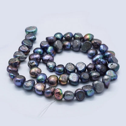 Freshwater Pearls - 8mm - Irregular - Peacock (strand)