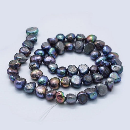 Freshwater Pearls - 8mm - Irregular - Peacock (strand)