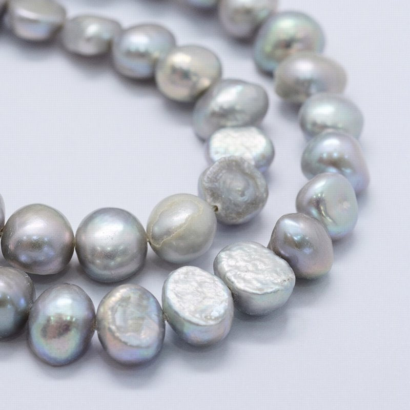 Freshwater Pearls - 8mm - Irregular - Light Grey (strand)