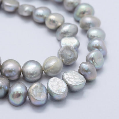 Freshwater Pearls - 8mm - Irregular - Light Grey (strand)