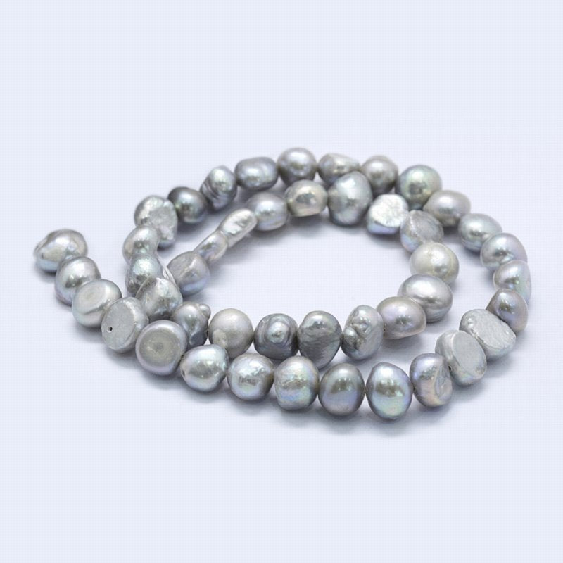 Freshwater Pearls - 8mm - Irregular - Light Grey (strand)