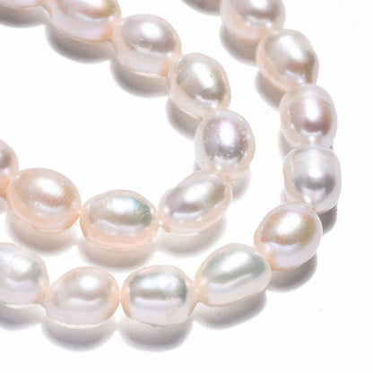 Freshwater Pearls - 8mm - Oval - White (14in strand)