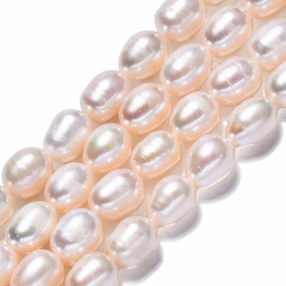 Freshwater Pearls - 8mm - Oval - White (14in strand)