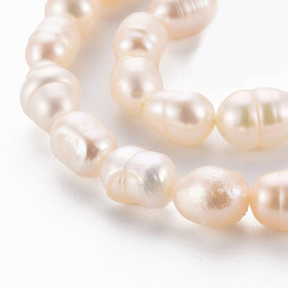 Freshwater Pearls - 8.5mm - Oval - White (strand)