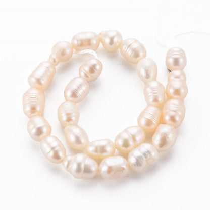 Freshwater Pearls - 8.5mm - Oval - White (strand)