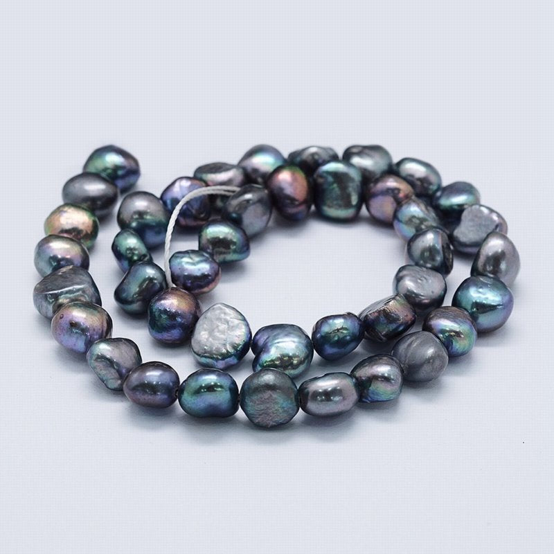 Freshwater Pearls - 9mm - Potato - Peacock (strand)