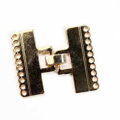Clasps - 40mm - 10 Strand Classic Fold Over - Gold Plated